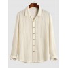 Men's Sexy Party Openwork Textured Semi Sheer Long Sleeve Button Up Solid Color Shirt
